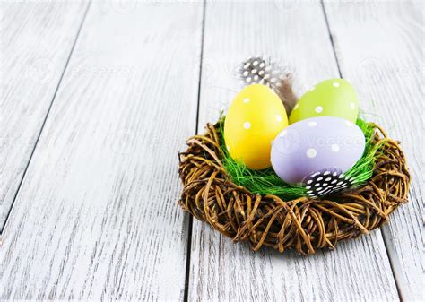 easter eggs in nest 6049529 Stock Photo at Vecteezy