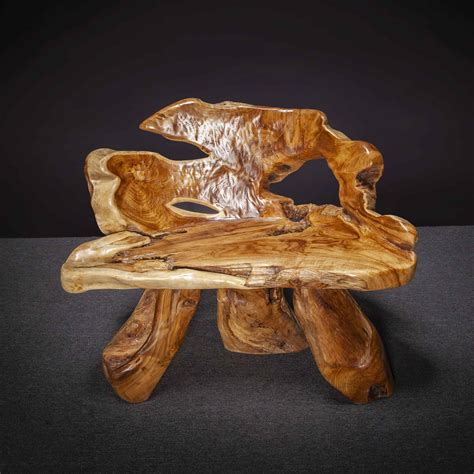 Teak Root Bench, Handmade: Furniture - Decora Loft