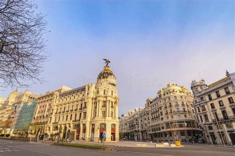 Madrid Spain Gran Via Shopping Street Stock Image - Image of gran, city ...