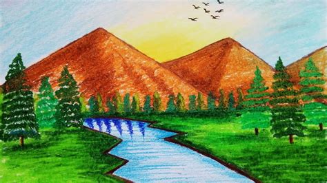 Mountain Scenery Drawing at GetDrawings | Free download