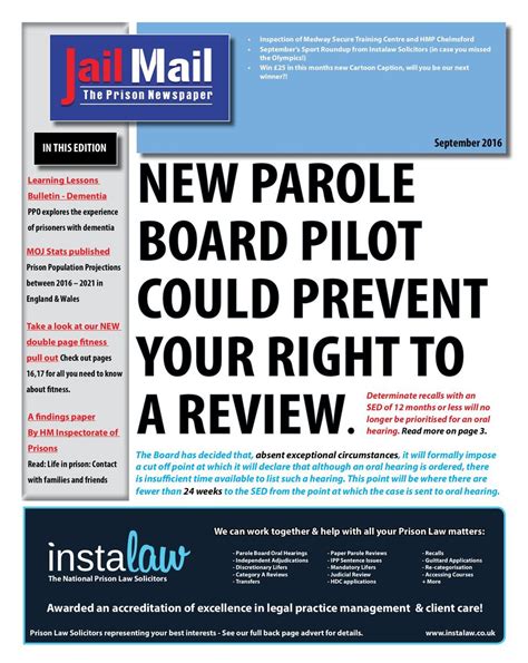 Jail Mail UK – Prison Newspaper-September 2016 Newspaper