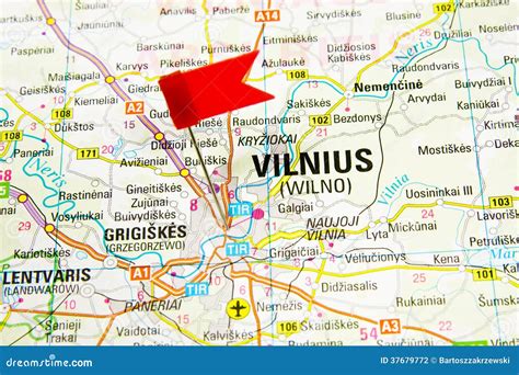 Map Of The Selected City Vilnius, Lithuania Stock Photography - Image ...