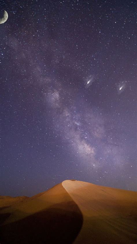 Milky way, desert, night, sky, 720x1280 wallpaper | Night sky wallpaper ...