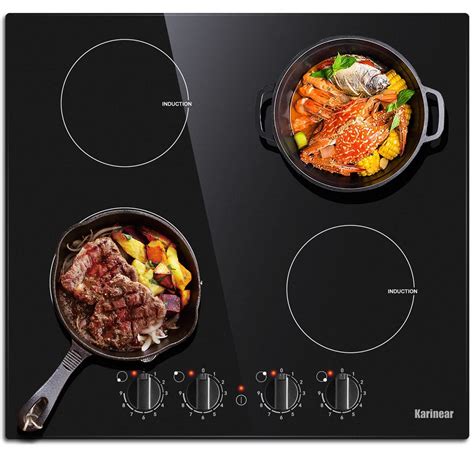 Karinear 4 Burner Induction Cooktop 24 Inch Electric Cooktop, 220-240V ...