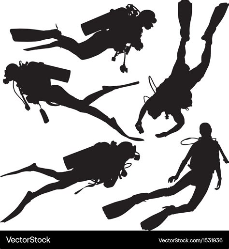 Diving silhouette Royalty Free Vector Image - VectorStock