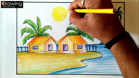 Top more than 70 scenery drawing with pencil colour - xkldase.edu.vn