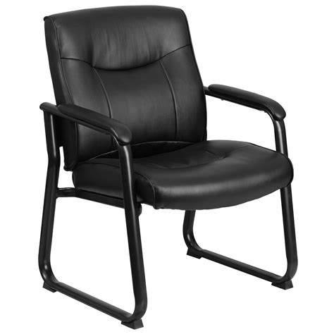 A Line Furniture Teom Big and Tall Black Leather Executive Side Chair ...