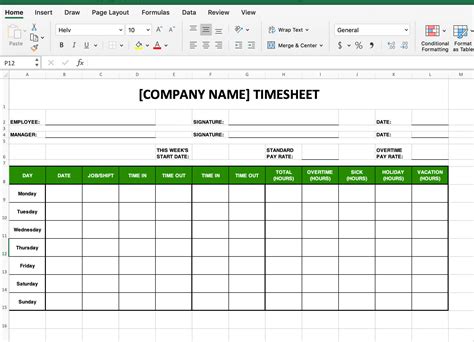 Employee Timesheet Template Excel Doctemplates | The Best Porn Website