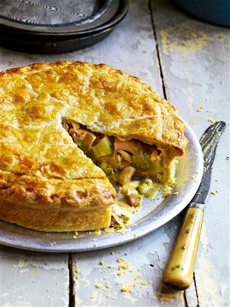 Roast chicken, ham and leek pie recipe | delicious. magazine