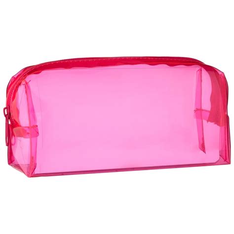 Tinted Rectangular Pencil Case - Pink | Pencil Cases - B&M