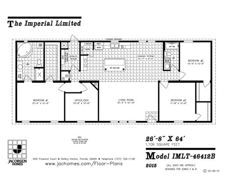 Mobile Home Plans - Square Kitchen Layout