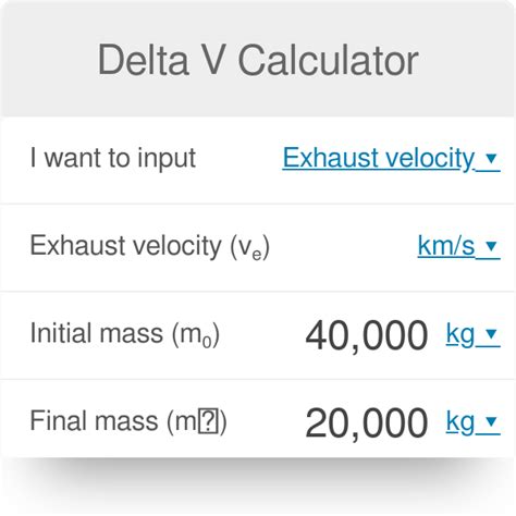 20+ Delta V Calculator Ksp - IslaKrzysztof