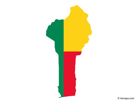 Flag Map of Benin | Free Vector Maps