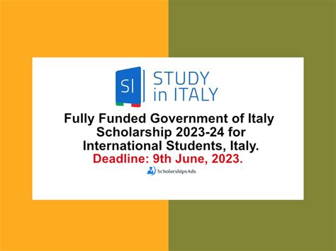 Fully Funded Government of Italy Scholarship 2023-24 for International ...