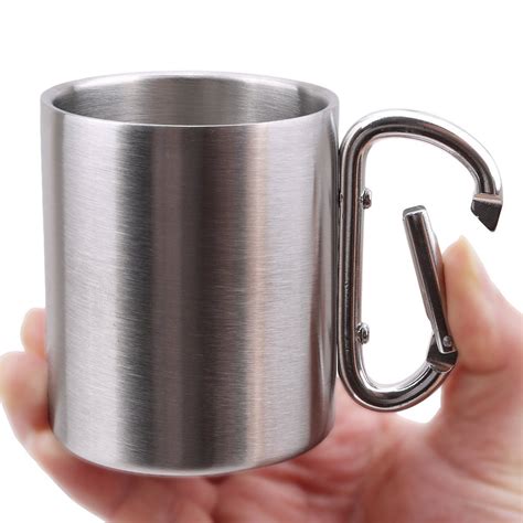 Stainless Steel Carabiner Camping Hiking Mug - RakaCups- Premium ...