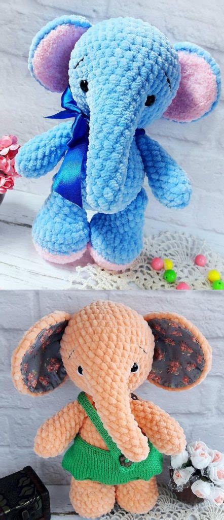 Stuffed Animals & Plushies Amigurumi Elephant pattern Crochet Elephant ...