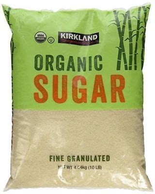 Kirkland Signature Organic Cane Sugar Fine Granulated Raw - 10 Lb Fast ...