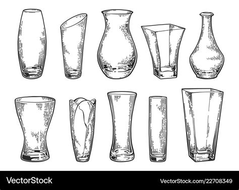 Vase set sketch 2 Royalty Free Vector Image - VectorStock