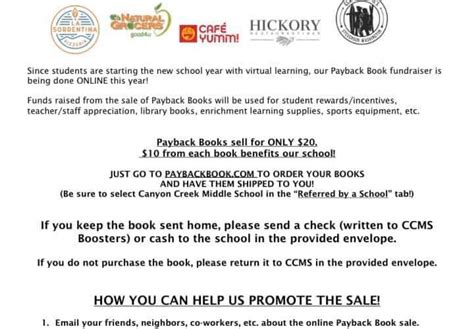 Get your Payback Book! | Canyon Creek Middle School