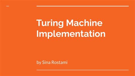 Turing machine implementation | PPT