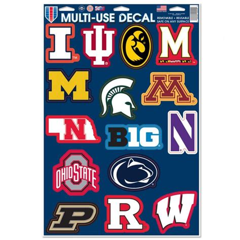 All Big 10 NCAA Teams & Big 10 Logo - Set of 15 Ultra Decals at Sticker ...