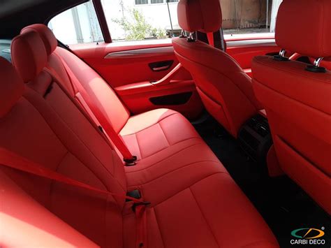 BMW F10 528i Leather Seats Original Design & Interior Makeover Red ...