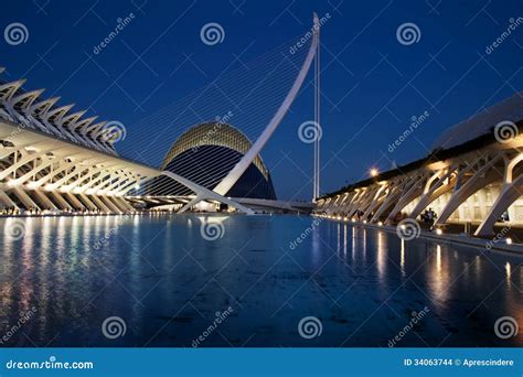 City of Arts and Sciences by Night Editorial Stock Image - Image of ...