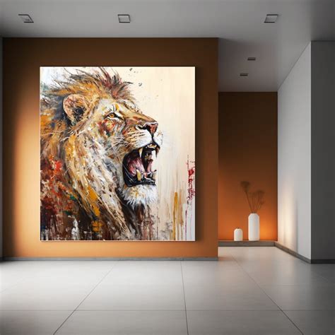 Lion Abstract Wall Art Canvas Lion Wall Art Lion Canvas Wall - Etsy