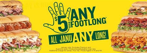 News: Subway - January 2014 Featured $5 Footlong