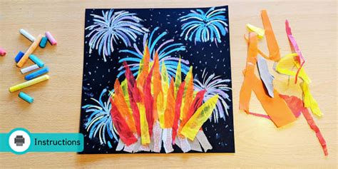 Tissue Paper Bonfire | Bonfire Night Crafts (teacher made)