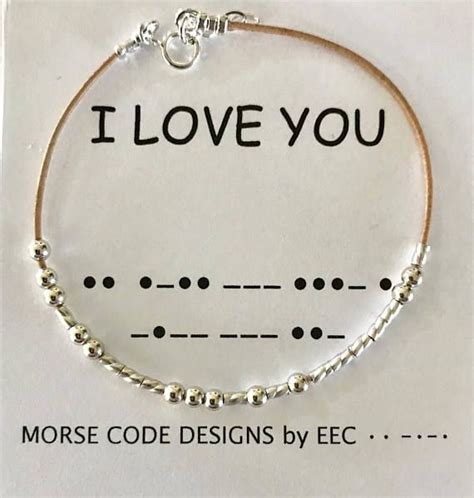 i love you morse code designs by ecc bracelet with silver bead and ...