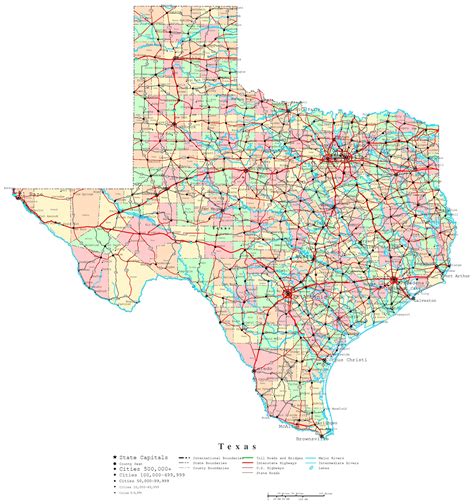 Texas Printable Map