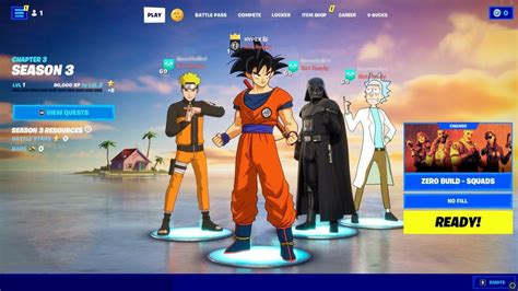 Goku Darth Vader Rick Sanchez Naruto Fortnite | Goku In Fortnite | Know ...