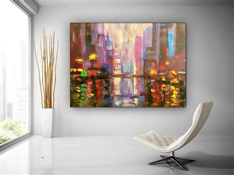 Original Abstract Painting - Canvas Wall Art, Bedroom Decor, Large Wall ...