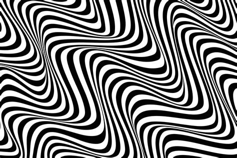 Optical illusion art. Abstract wavy stripe flow background. Black and ...