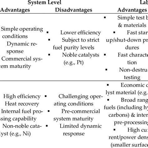 Fuel Cell technologies overview. Advantages and disadvantages at system ...