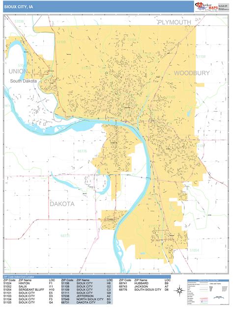 Sioux City Iowa Wall Map (Basic Style) by MarketMAPS - MapSales