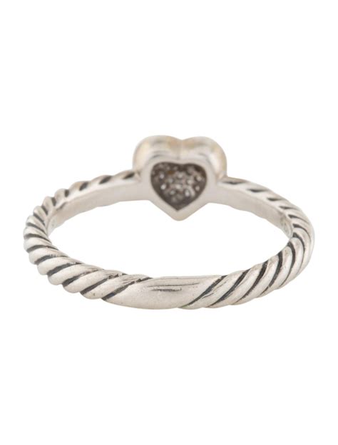 David Yurman Diamond Petite Pavé Heart Cocktail Ring - Rings - DVY54234 ...