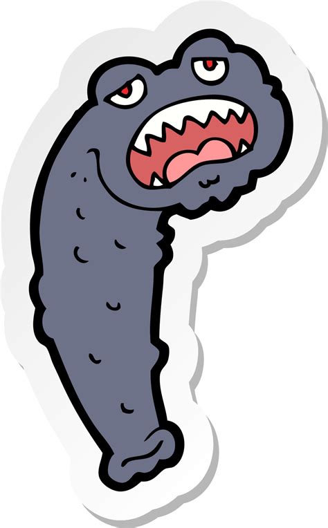 sticker of a cartoon leech 8792625 Vector Art at Vecteezy