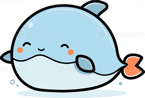 Hand Drawn cute whale in doodle style 24206760 PNG