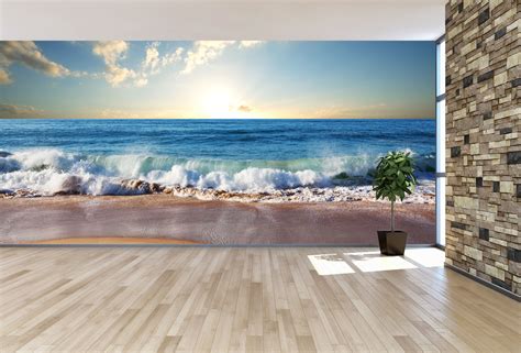 Sea Sunset Wall Mural | Mural, Beach wall murals, Wall murals