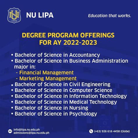 NU Lipa Programs | National University