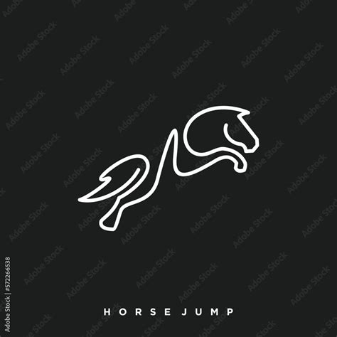 jumping horse logo with line art style Stock Vector | Adobe Stock