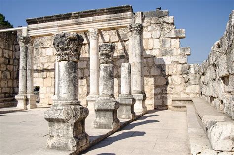 Capernaum Synagogue Ruins in Israel Stock Image - Image of christianity ...