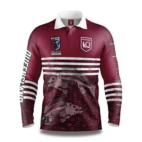 State of Origin 2023 Adult Sublimated Fishing Shirt Maroons State Of ...