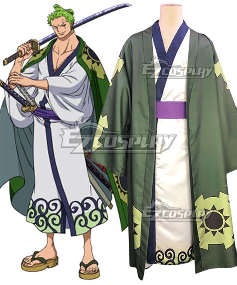 One Piece Wano Country Arc Roronoa Zoro Kimono Cosplay Costume