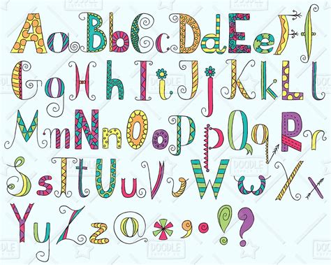 Doodle Alphabet Clipart Vector Pack Hand Drawn Font Alphabet | Etsy ...