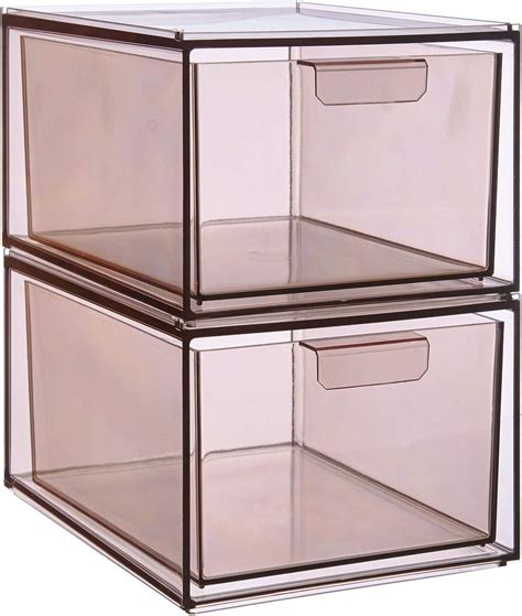 STORi Stackable Clear Plastic Kitchen Organizer Drawers | Set of 2 ...