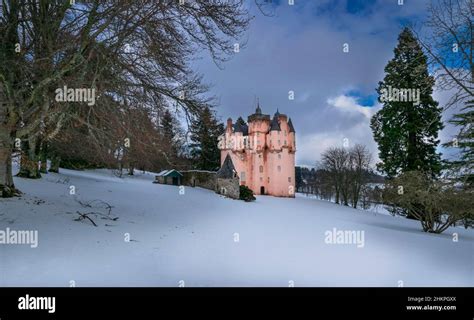 CRAIGIEVAR CASTLE ABERDEENSHIRE SCOTLAND WINTER AND THE PINK CASTLE AND ...