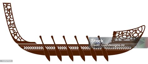 Nz Maori Waka Boat Canoe Stock Illustration - Download Image Now ...